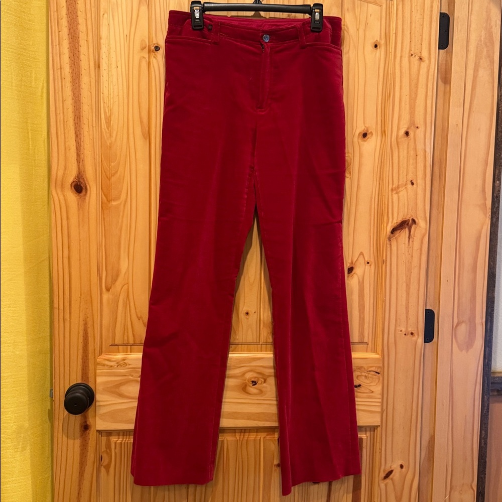 Ralph Lauren Bright Red Velvet Pants Size 10